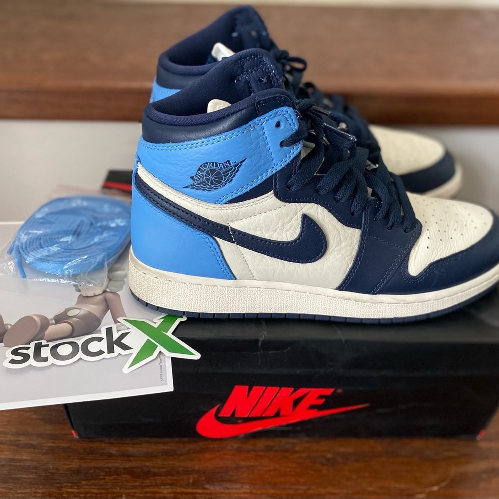 Jordan 1 Retro High Obsidian UNC 6.5 women’s size 8